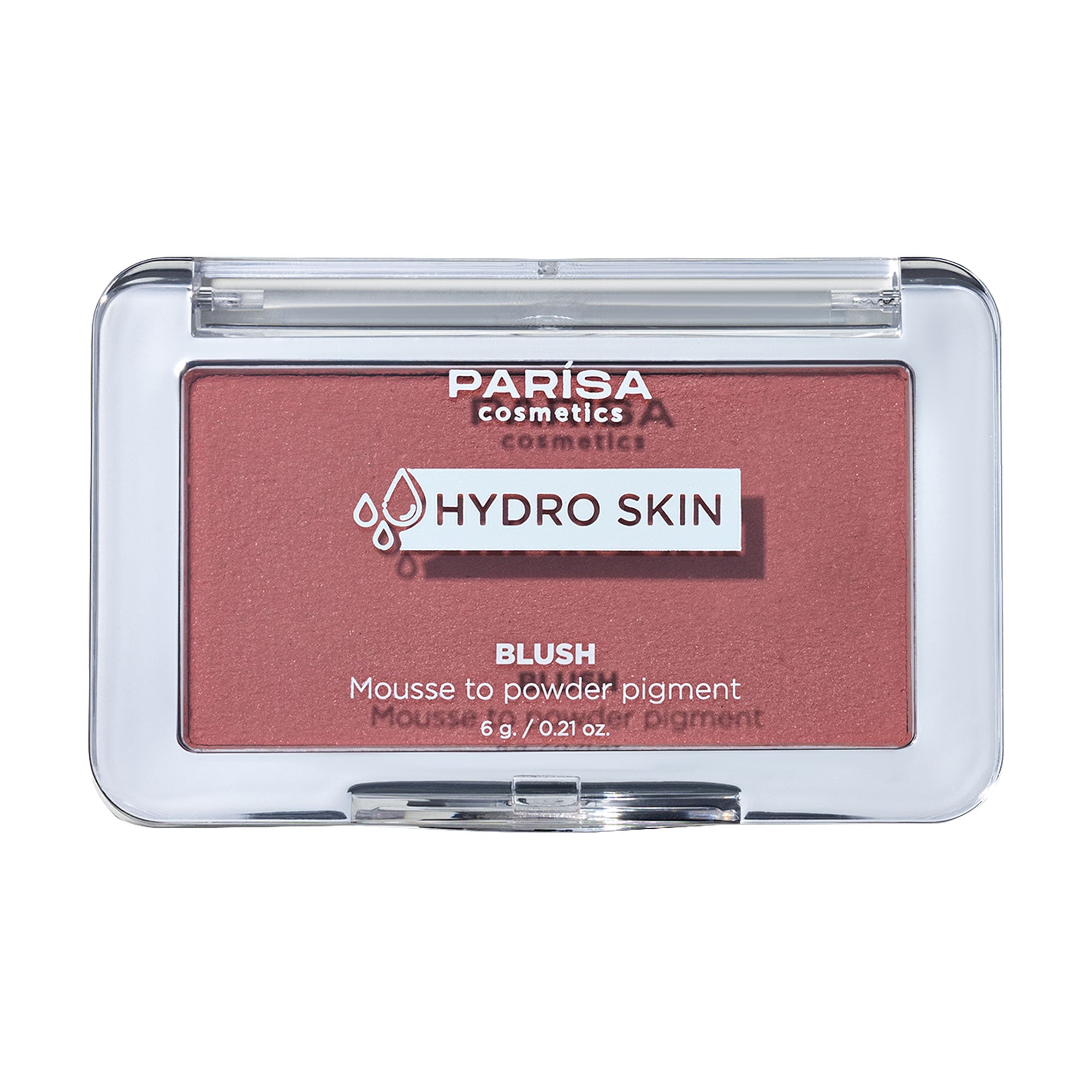 Рум'яна-мус для обличчя Parisa Cosmetics Hydro Skin Blush Mousse To Powder Pigment 01 Soft Rosey, 6 г